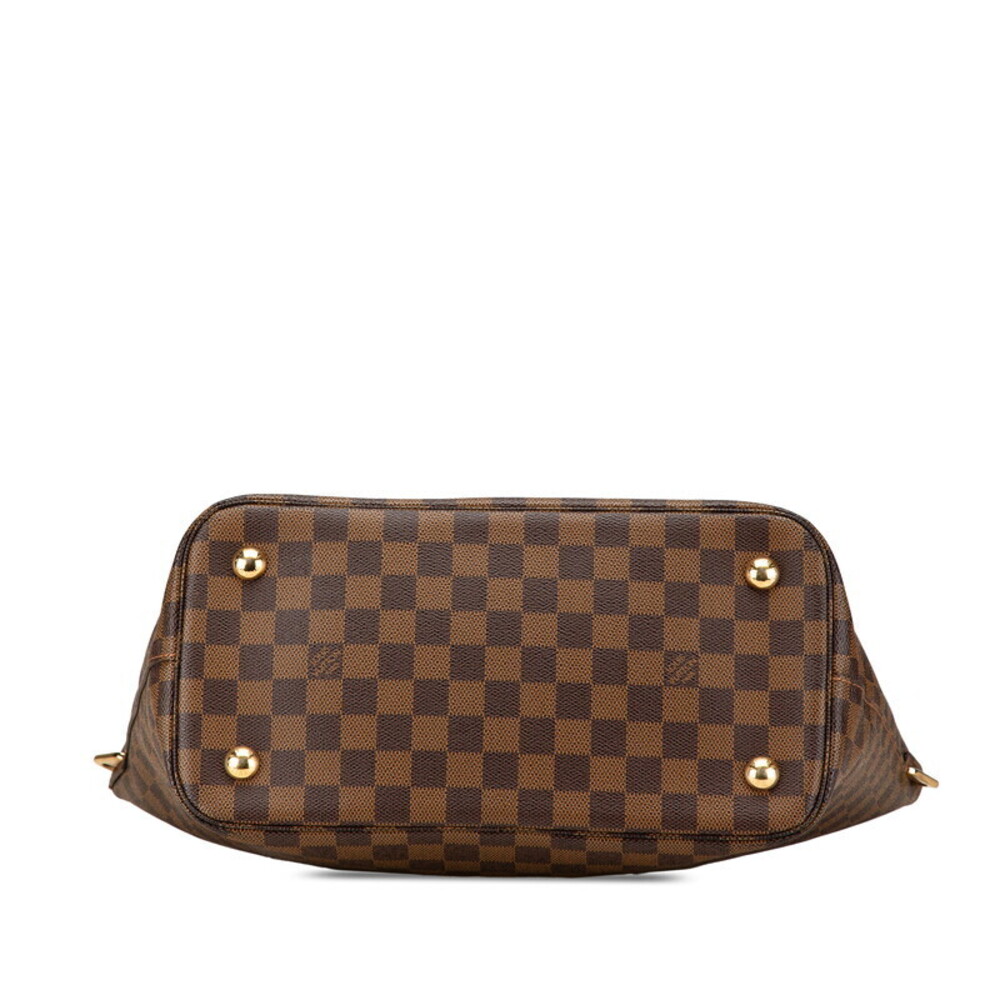 Louis Vuitton Damier Belmont Tote Shoulder Bag Ebene Brown Leather - Picture 3 of 9